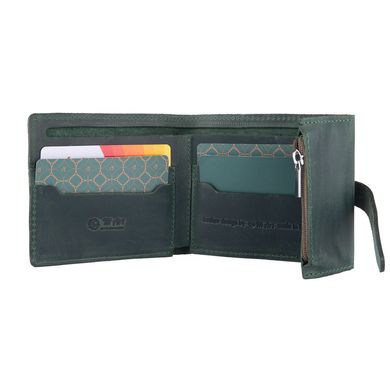 Зручний маленький гаманець на кобурною гвинті з натуральної шкіри зеленого кольору