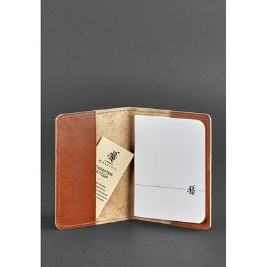 Обкладинка для паспорта 1.3 Коньяк - коричневий Blanknote BN-OP-1-3-k