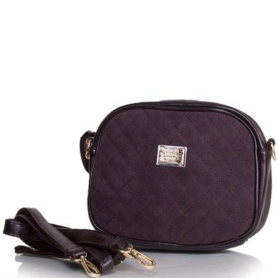 Жіноча сумка-клатч з якісного шкірозамінника і натуральної замші GUSSACI (ГУССАЧІ) TU14374-brown Коричневий