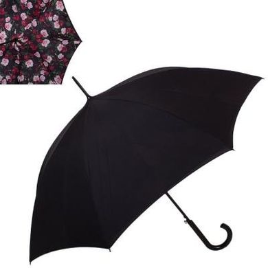 Зонт-трость женский полуавтомат с двойным куполом FULTON (ФУЛТОН) FULL754-Enchanted-Bloom Черный