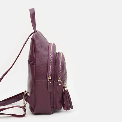 Женский фиолетовый кожаный рюкзак Borsa Leather K11032v с золотой фурнитурой