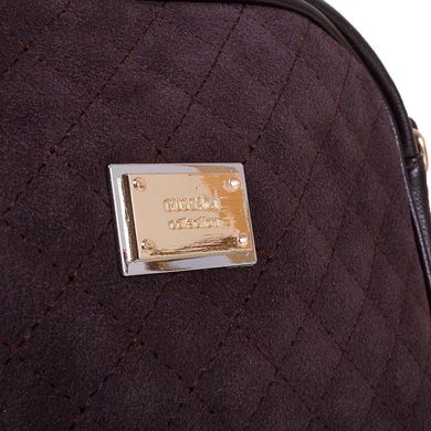 Женская сумка-клатч из качественного кожезаменителя и натуральной замши GUSSACI (ГУССАЧИ) TU14374-brown Коричневый