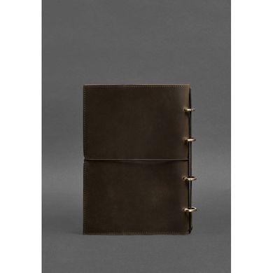 Натуральный кожаный блокнот А4 на кольцах (софт-бук) 9.0 в мягкой обложке темно-коричневый Crazy Horse Blanknote BN-SB-9-A4-soft-o
