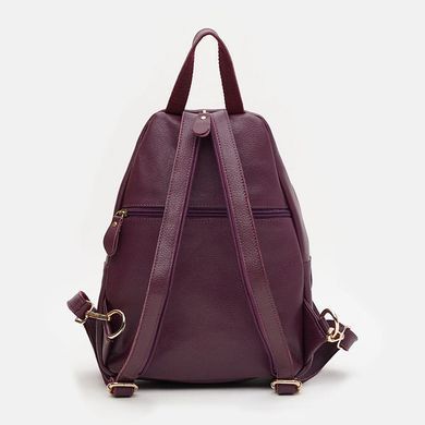 Женский фиолетовый кожаный рюкзак Borsa Leather K11032v с золотой фурнитурой