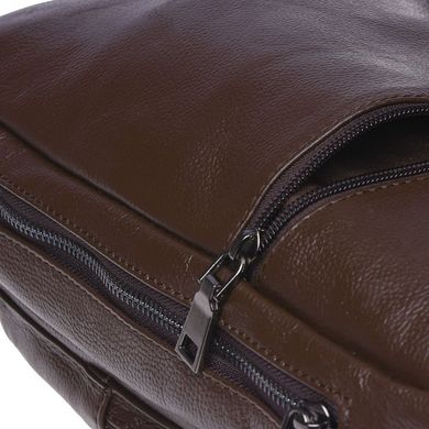 Мужской кожаный рюкзак через плечо Borsa Leather K1029-brown