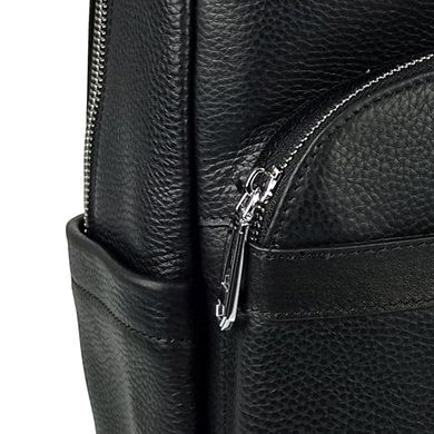 Чоловічий шкіряний рюкзак чорного кольору Tiding Bag N2-201218-3A Чорний