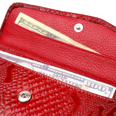 Красивий жіночий гаманець з клапаном із фактурної шкіри KARYA 21112 Червоний