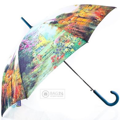 Красочный женский зонт трость ZEST Z21625-13, Бирюзовый