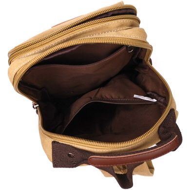 Оригинальный текстильный рюкзак с уплотненной спинкой и отделением для планшета Vintage 22171 Песочный
