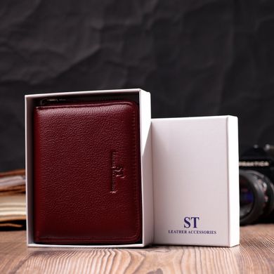 Практичный кошелек для женщин из натуральной кожи ST Leather 22450 Бордовый