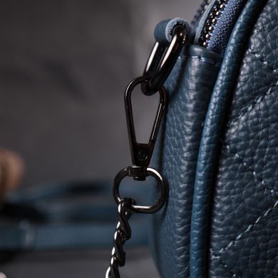 Стильна жіноча стьобана сумка з натуральної шкіри Vintage 22327 Синя