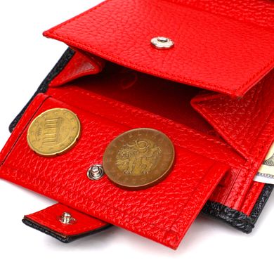 Стильний чоловічий гаманець у комбінації двох кольорів із натуральної зернистої шкіри CANPELLINI 21728 Чорний