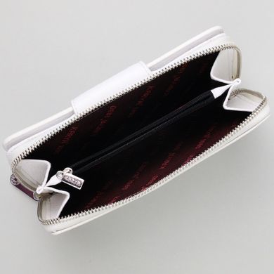 Стильний вертикальний жіночий гаманець із натуральної шкіри KARYA 21162 Білий