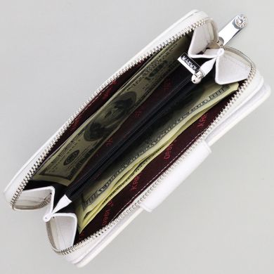 Стильний вертикальний жіночий гаманець із натуральної шкіри KARYA 21162 Білий