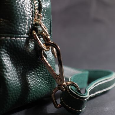 Универсальная сумка для женщин с двумя ремнями из натуральной кожи Vintage 22277 Зеленый