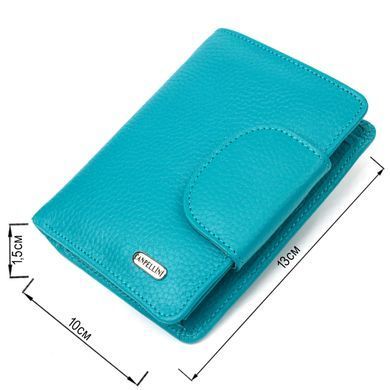 Яркий вертикальный кошелек из натуральной кожи CANPELLINI 21678 Бирюзовый