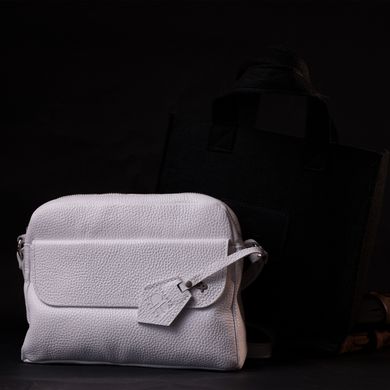 Жіноча сумка крос-боді із натуральної шкіри GRANDE PELLE 11650 Біла