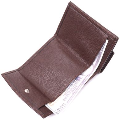 Жіночий компактний гаманець з натуральної шкіри KARYA 21341 Коричневий