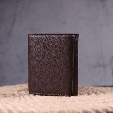 Жіночий компактний гаманець з натуральної шкіри KARYA 21341 Коричневий