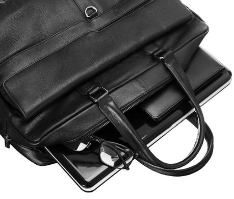Мужская сумка, портфель для ноутбука из натуральной кожи Always Wild черная