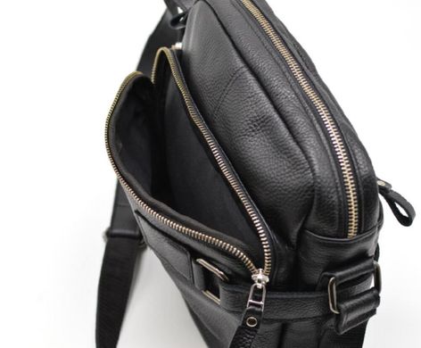 Кожаная сумка крос-боди, мессенджер из кожи "Флотар" FA-6012-4lx бренда TARWA Черный