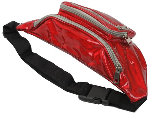 Голограмна сумка на пояс із шкірзамінника Loren SS113 red