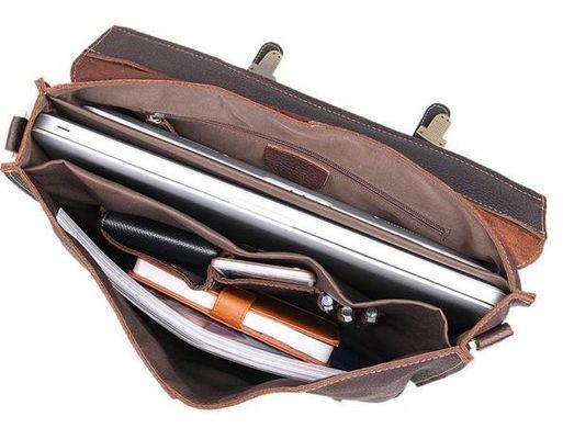 Чоловічий шкіряний портфель TIDING BAG 7090R Коричневий