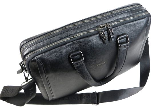 Мужская сумка, портфель кожаная с отделом для ноутбука Giorgio Ferretti черная