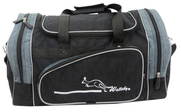 Спортивная сумка Wallaby, Украина 271-5 черная с серым, 25 л