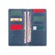 Голубой бумажник с натуральной матовой кожи на 14 карт, коллекция "Mehendi Classic"