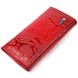 Красивий жіночий гаманець з клапаном із фактурної шкіри KARYA 21112 Червоний