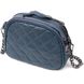Стильна жіноча стьобана сумка з натуральної шкіри Vintage 22327 Синя