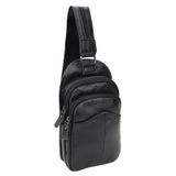 Чоловічий шкіряний рюкзак через плече Borsa Leather 1ta1003m-black фото