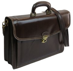 Шкіряний чоловічий портфель Tomskor коричневий 81562