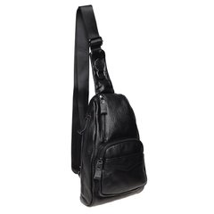 Чоловічий шкіряний рюкзак через плече Borsa Leather K1029-black