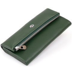 Клатч конверт з кишенею для мобільного шкіряний жіночий ST Leather 19270 Зелений