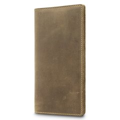 Оливковый кожаный бумажник с натуральной матовой кожи
