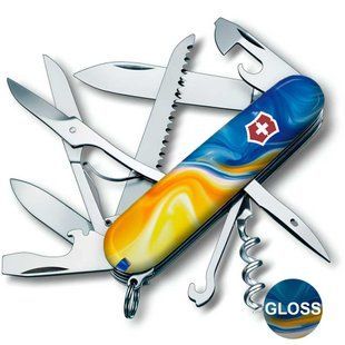 Складной нож Victorinox HUNTSMAN UKRAINE Желто-синие краски Разноцветный 1.3713.7.T3250pw