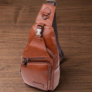 Зручна чоловіча сумка через плече з натуральної шкіри Vintage 23049 Рудий