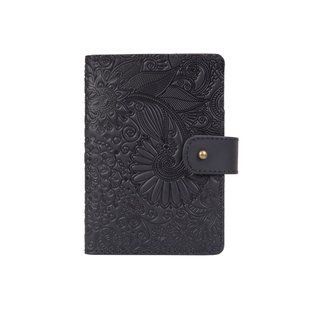 Шкіряне портмоне для паспорта / ID документів HiArt PB-03S / 1 Shabby Night "Mehendi Art"