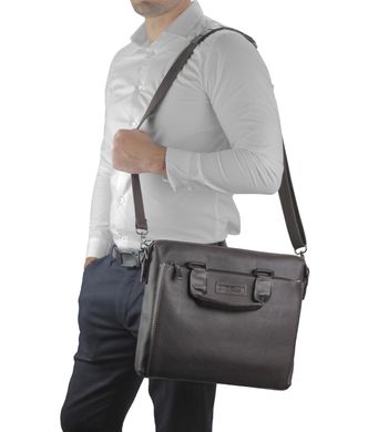 Кожаная коричневая сумка для ноутбука Allan Marco RR-4102-1B Коричневый