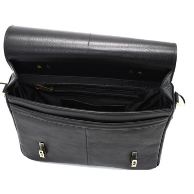 Мужской кожаный портфель с клапаном и замками TARWA GA-7108-4lx Черный