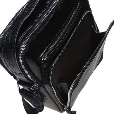 Чоловіча вертикальна шкіряна сумка Keizer K15608-black для документів, натуральна шкіра, середній розмір