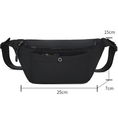 Классическая текстильная сумка на пояс черная Confident AT09-T-10866A Черный