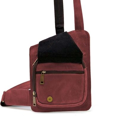 Шкіряний слінг рюкзак на одне плече TARWA RR-232-3md Червоний