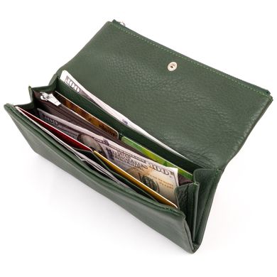 Клатч конверт з кишенею для мобільного шкіряний жіночий ST Leather 19270 Зелений