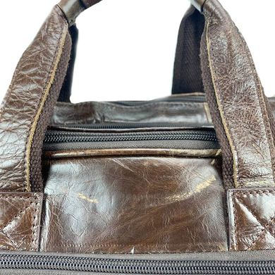 Уценка! Мужская дорожная деловая кожаная сумка с карманами Tiding Bag 7343C-5 Коричневый