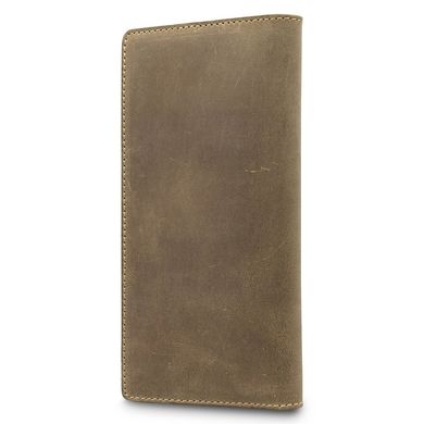 Оливковый кожаный бумажник с натуральной матовой кожи