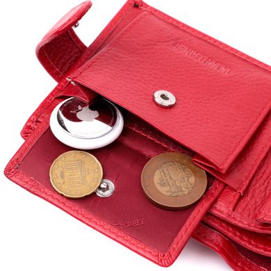 Яскраве жіноче портмоне з блоком для карт з натуральної шкіри ST Leather 19471 Червоний