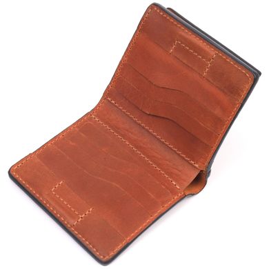 Качественный кожаный мужской кошелек с монетницей Украина GRANDE PELLE 16744 Светло-коричневый